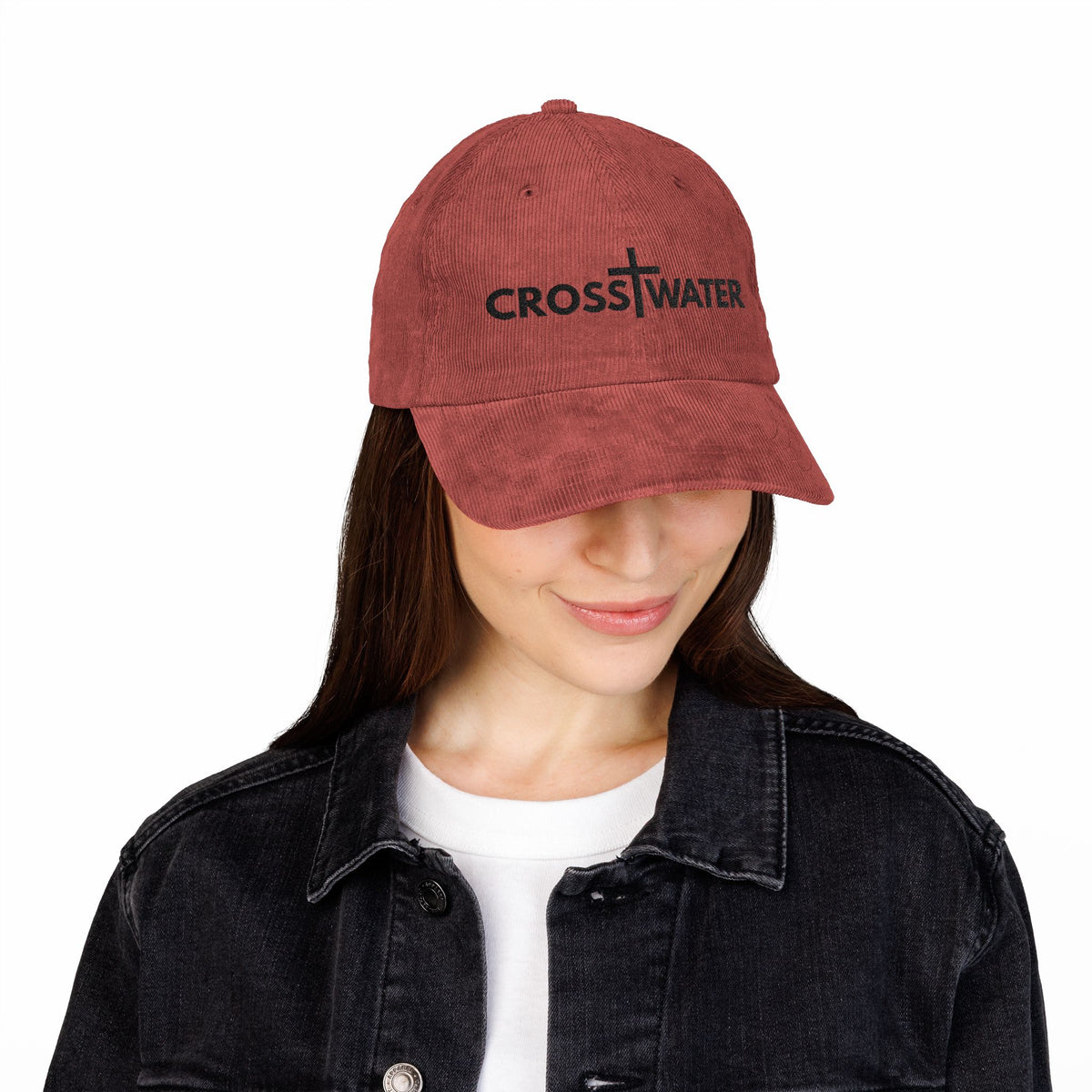 CROSSWATER Fishing Apparel - Vintage Corduroy Cap - Stylish Embroidered Hat for Casual Fishing Days
