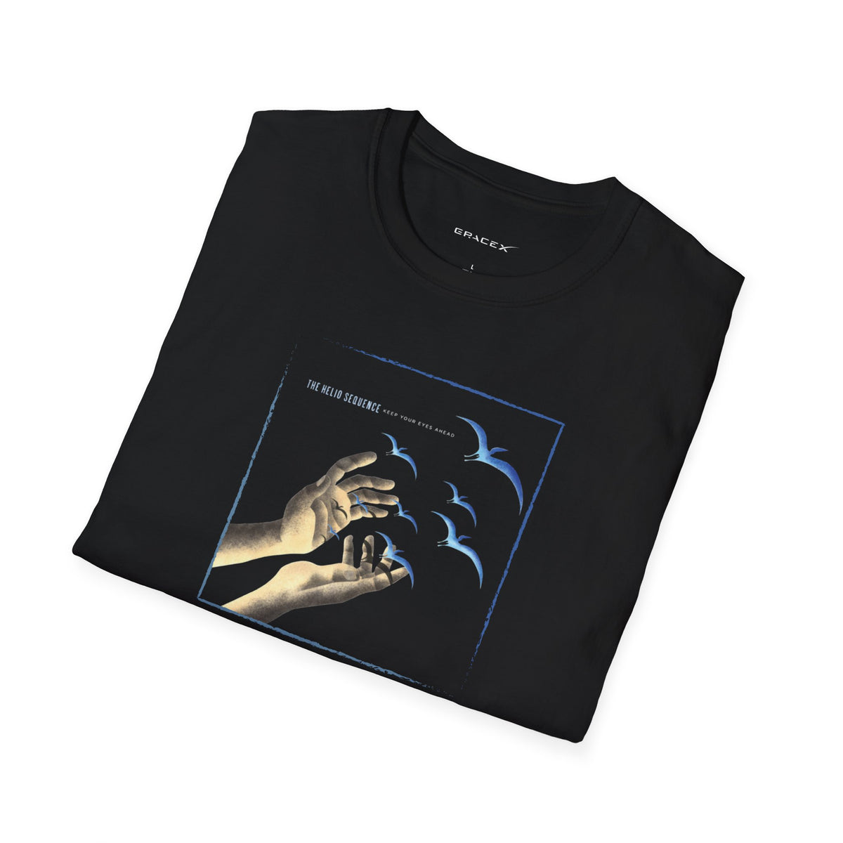 Helio Sequence - Dreams Take Flight Unisex Softstyle T-Shirt, Abstract Art Tee, Black Graphic T-Shirt