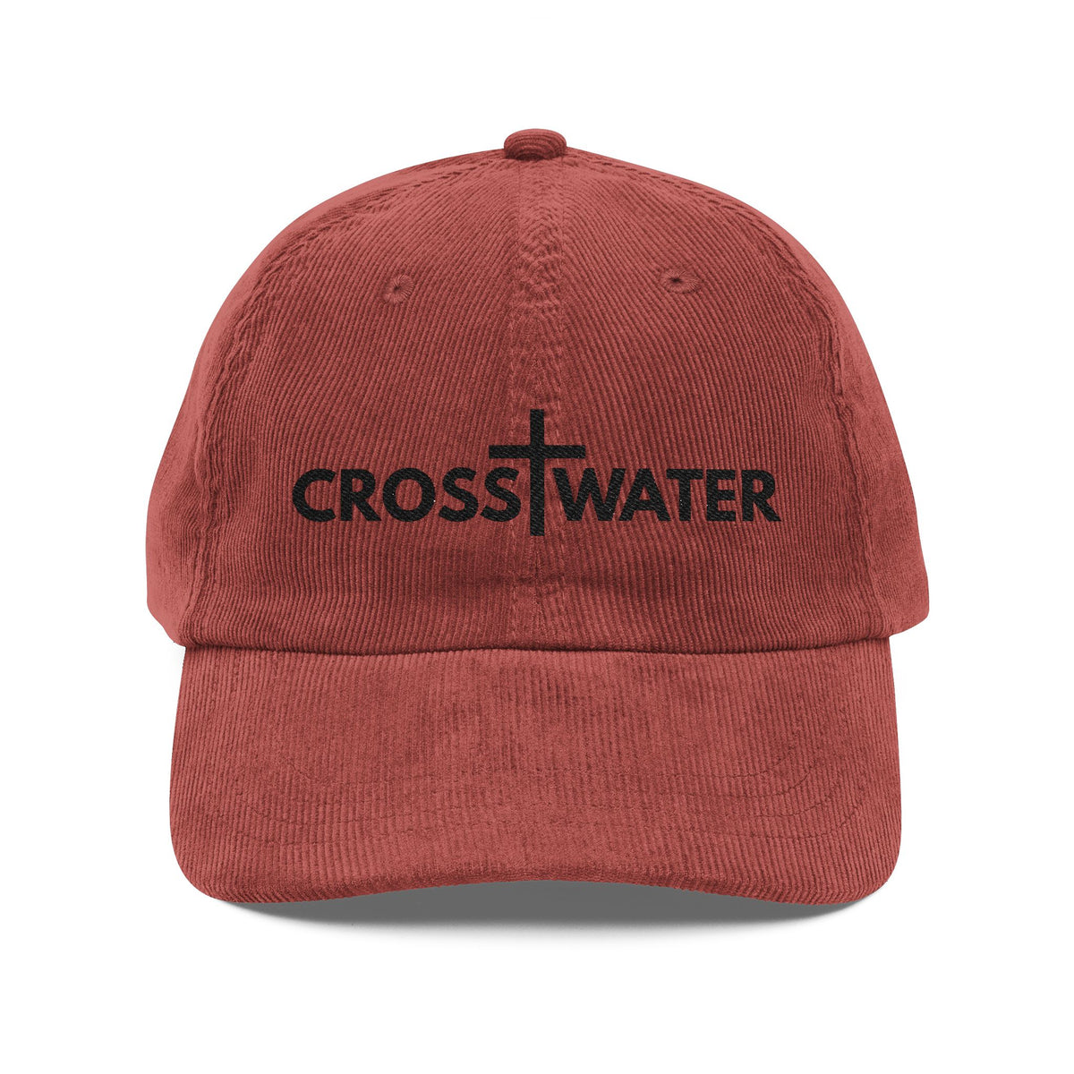 CROSSWATER Fishing Apparel - Vintage Corduroy Cap - Stylish Embroidered Hat for Casual Fishing Days