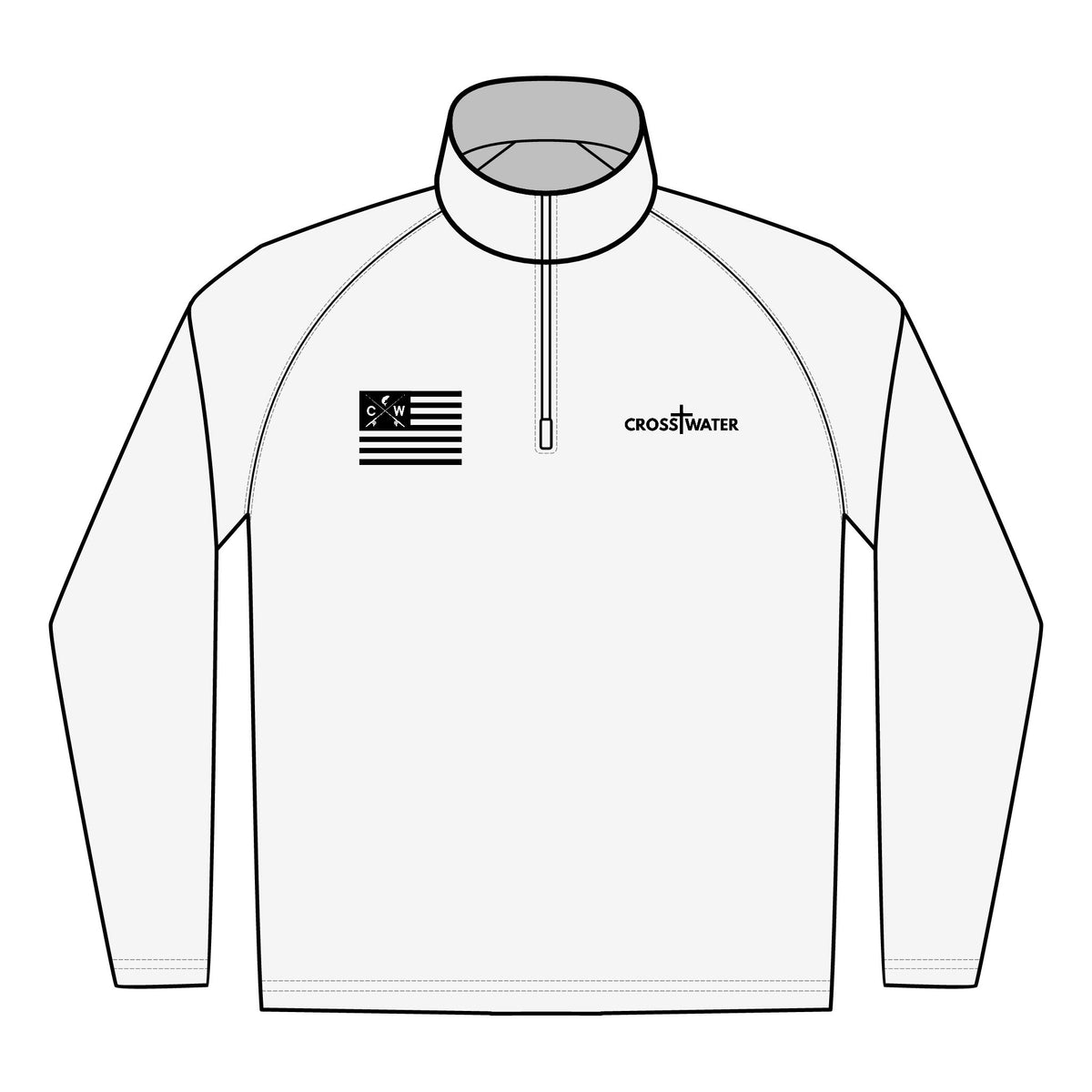 Crosswater Embroidered Quarter-Zip Pullover with Flag Logo