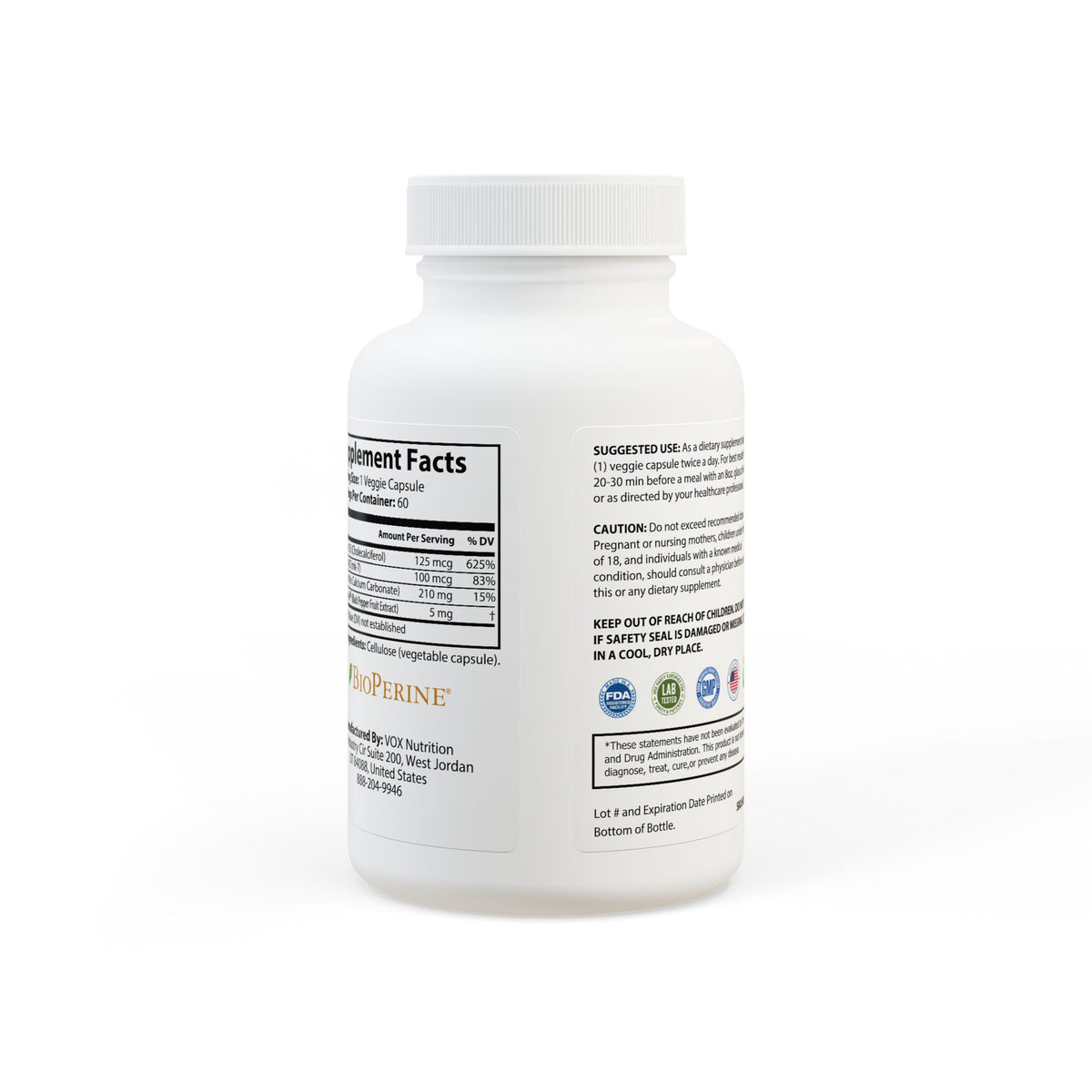 BODY by GraceX - Vitamin K2 + D3 Supplement (60 Capsules)