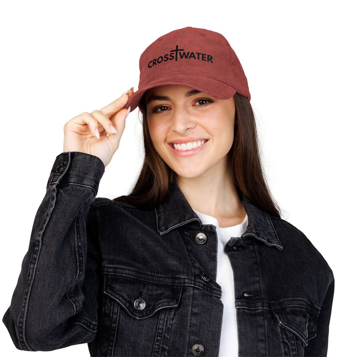 CROSSWATER Fishing Apparel - Vintage Corduroy Cap - Stylish Embroidered Hat for Casual Fishing Days