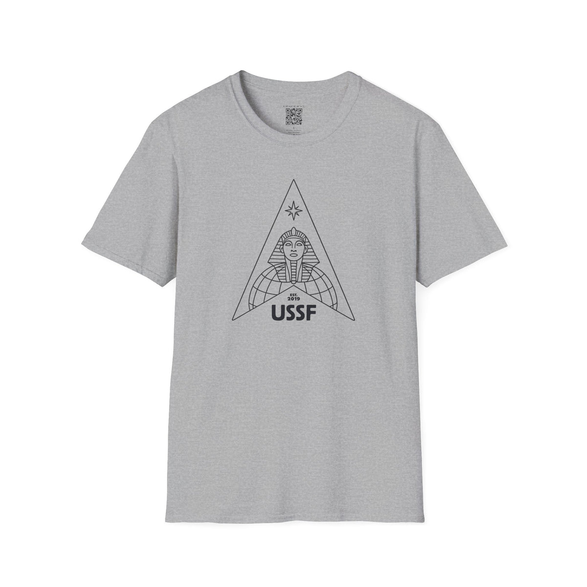 GRACEX — US SPACE FORCE - Sphinx Triangle Graphic T-Shirt — Minimalist Retro Logo Tee