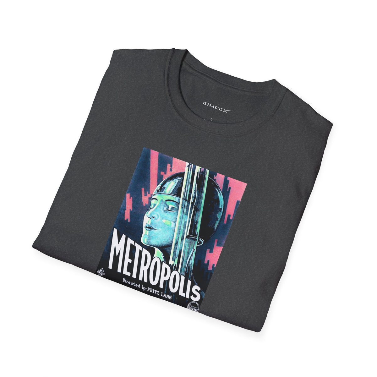 GraceX - Metropolis - Vintage Film Series Graphic T-Shirt | Unisex Softstyle Tee, Retro Apparel, Gift for Film Lovers, Unique Fashion, Gift for Him/Her